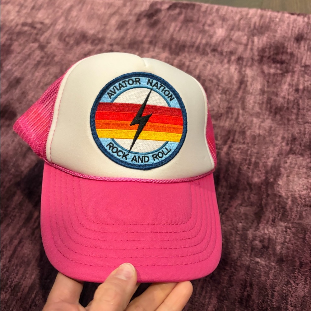 Aviator Nation Pink Rock and Roll Trucker Hat